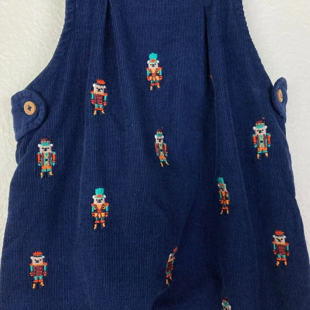 Next Baby Blue Corduroy Snap Overalls Dungarees Size 3-6 Mo Toy Soldier Bears